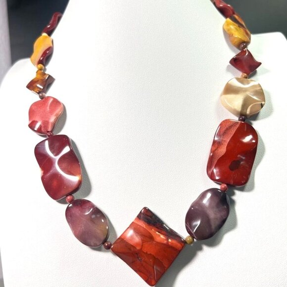 Jay King DTR Mookaite Jasper Necklace Silver 925 Hook Clasp Multi-Shaped Beads - Picture 2 of 16